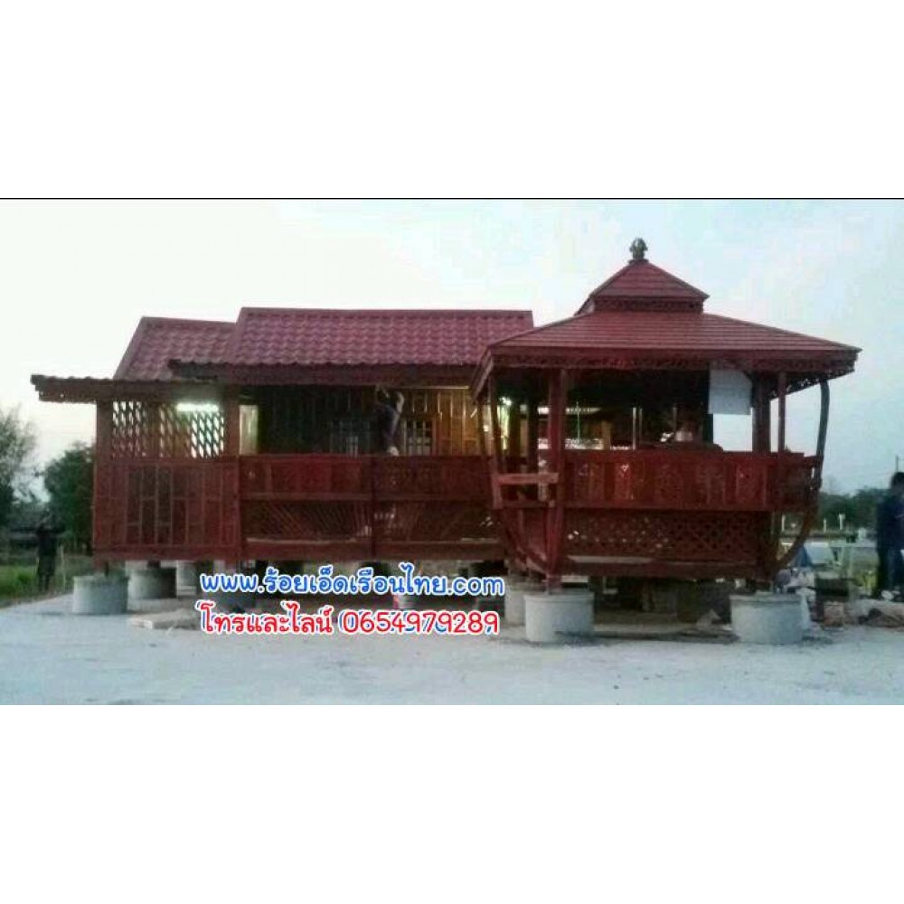 บ้านระเบียงข้างแบบที่21 ขนาด5.5×7+ศาลาไม้ บ้านระเบียงข้างแบบที่21 ขนาด5.5×7+ศาลาไม้